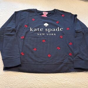 Kate Spade Navy Embroidered Sweatshirt Sz XL